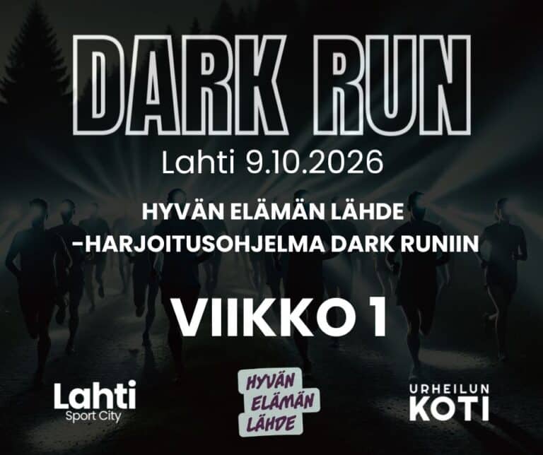HYVÄN ELÄMÄN LÄHDE -HARJOITUSOHJELMA DARK RUNIIN (Facebook-postaus)